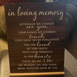 In Loving Memory Wooden Plaque